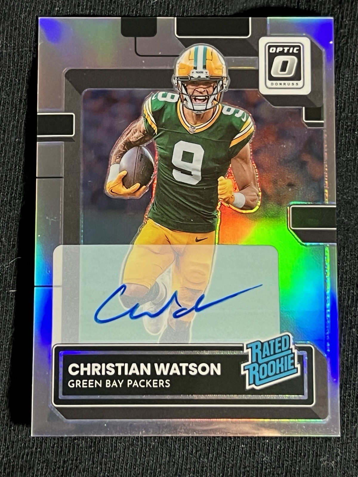 2022 Donruss Optic Christian Watson Rated Rookie Auto On Card/125 Silver