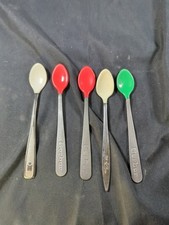 Lot 5 Vintage Rubber Tip Covered Spoons GERBER FIRST YEARS  EVENFLO