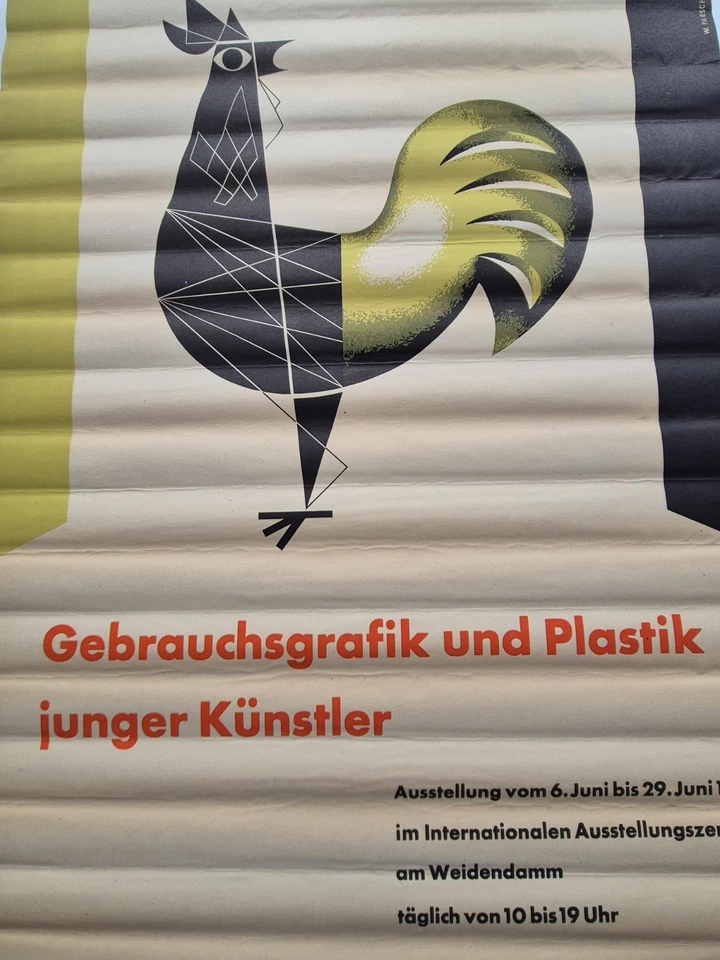 Plakat Gebrauchsgrafik junger Künstler W. Parschau Werbung Original DDR 1961 A1 - Bild 4 von 4