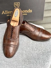Allen Edmonds Strand Men's Dark Brown Cap Toe Oxfords Sz 7.5D Made In USA 🇺🇸