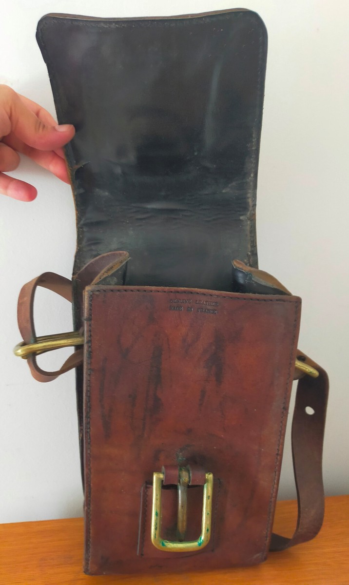 Sacoche Vintage En Cuir - Genuine Leather - Made In France - John Jessel