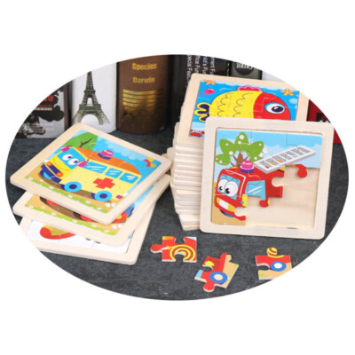 2x Holzpuzzle für Kleinkind Kinder Puzzle Spielzeug Kinder Früherziehung
