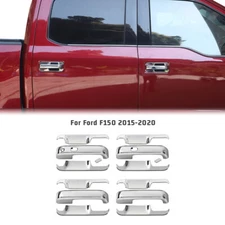 4pcs Chrome Door Handle Bowl Trim Cover Decors For Ford F-150 2015-2020 Exterior