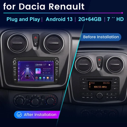 For Renault Dacia Duster 7" Android 64G Car Stereo Radio GPS SAT NAV CarPlay SWC - Picture 2 of 10