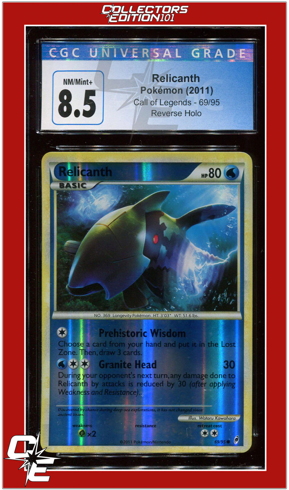 Call of Legends 69 Relicanth Reverse Holo CGC 8.5