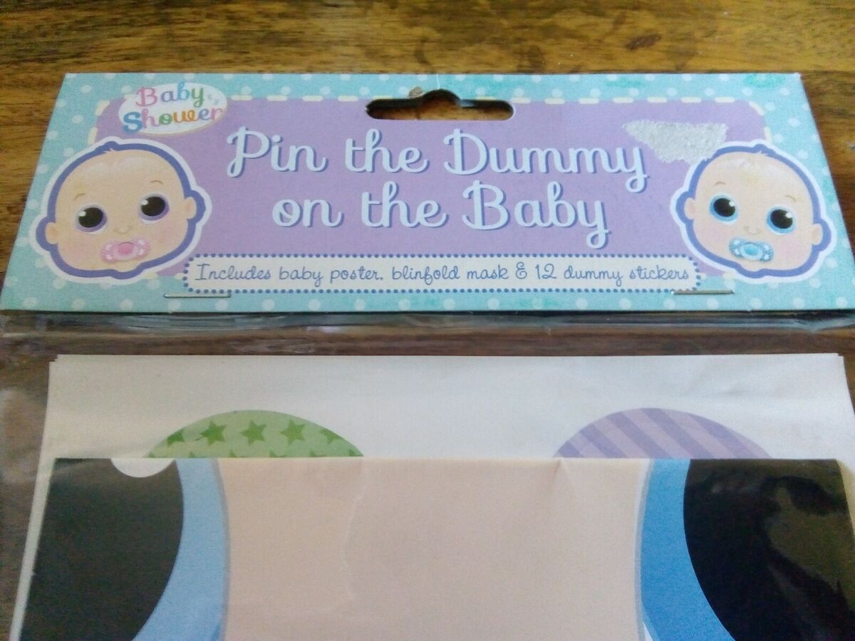 Pin the Dummy on the Baby Game • Baby Shower Party Games Boy Girl Unisex  PIN2