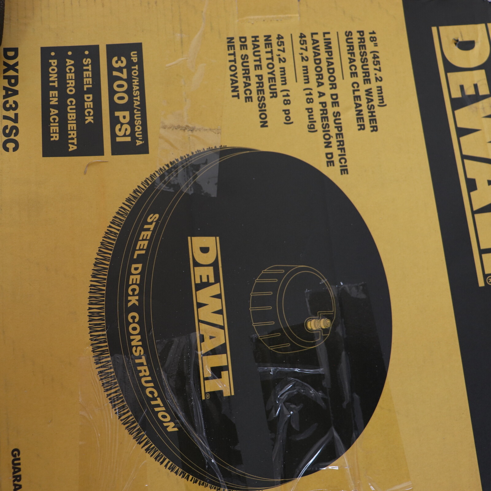 DEWALT DXPA37SC 18" Surface Cleaner 3700psi for Pressure Washer Steel