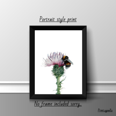 BUMBLE BEE FLOWER A4 PRINT PICTURE POSTER WALL ART HOME DECOR UNFRAMED GIFT NEW
