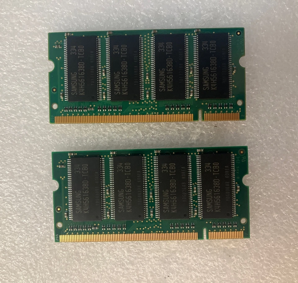 (2x 256MB) Samsung DDR-266 PC2100 (Total 512MB) SO-DIMM Laptop RAM M470L3224DT0~ - Image 2 of 3