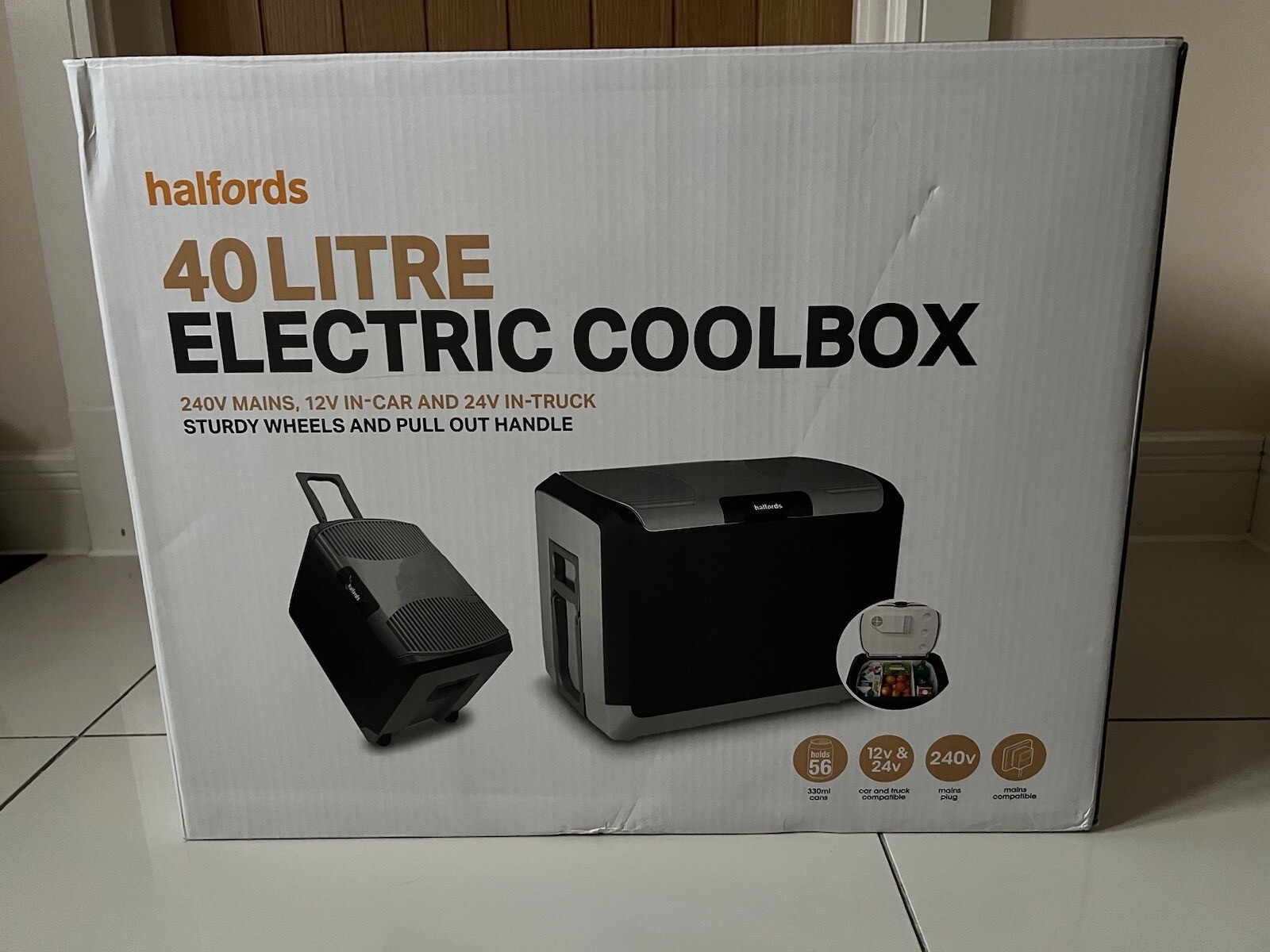 Halfords 40 Litre Mains and 12V/24V Electric Coolbox eBay