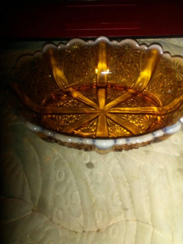 George Davidson Late 1800s Amber Glass Dish