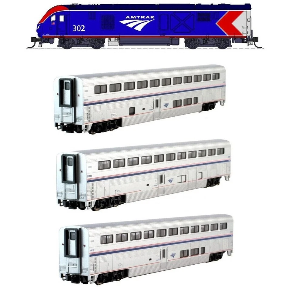 Kato 10-1788 ~ New 2025 ~ N Scale ~ Amtrak 4 Pc Set ~ ALC-42 Superliner Phase VI - Image 2 of 4