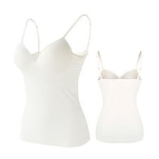 Womens Camisole Tops With Built in Bra Ladies V Neck Vest Padded Slim Tank Tops
