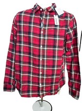  79 Buffalo David Bitton Men  s Satwil Plaid Long Sleeve Shirt- Cranberry-Small