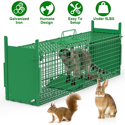 2 Door Heavy Duty Catch Release Large Live Humane Collapsible Animal Cage Trap