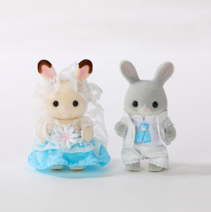 Sylvanian Families Lovely Wedding Baby Pair Set Bride Groom Calico