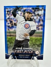 Myke Towers 2024 Topps Series 2 First Pitch Blue Border SP Rare