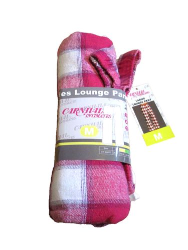 Flannel Pajama Pants Womens Medium Lightweight Soft Flannel Plaid Red/White
