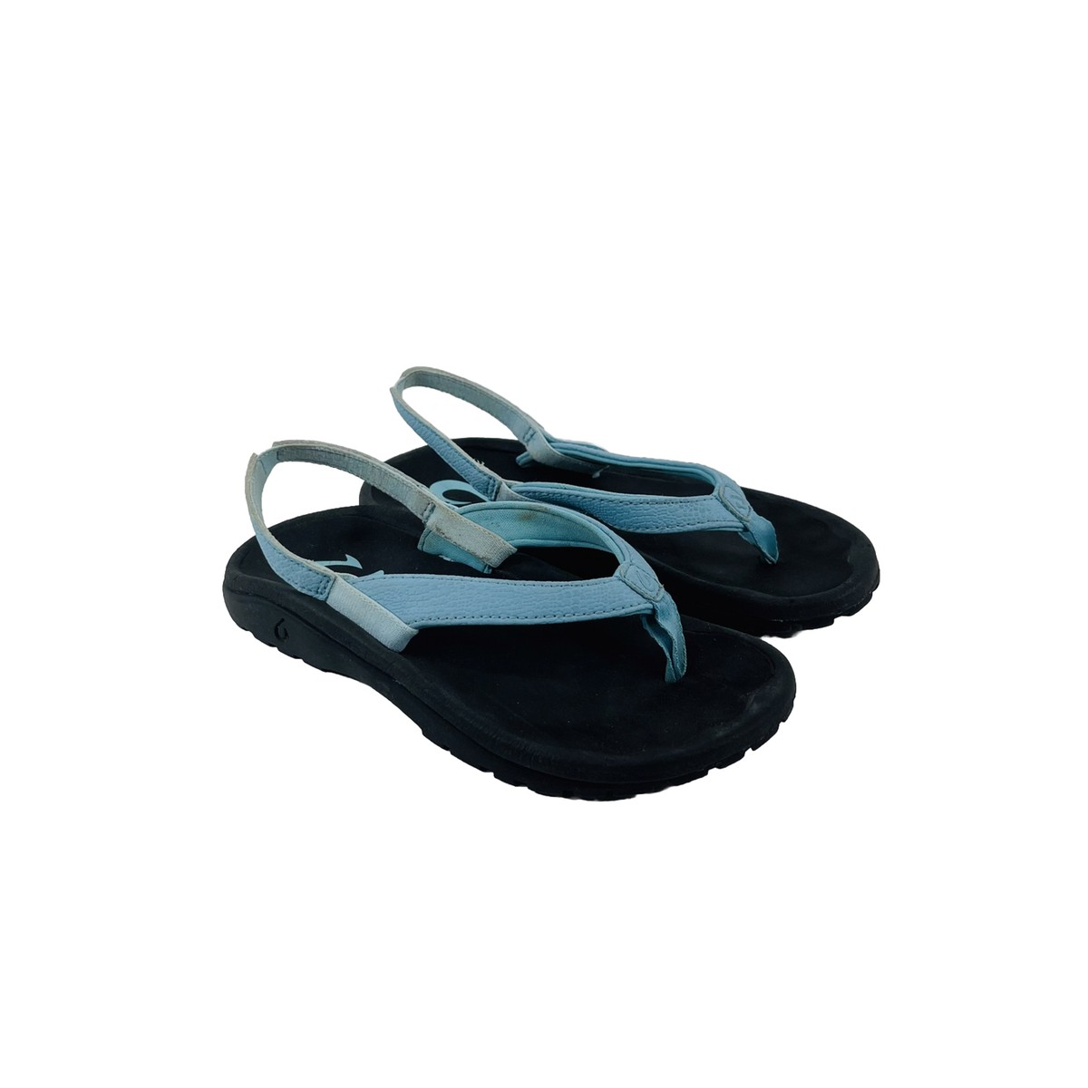 Olukai Kulapa Kai Faux Leather Slingback Flip Flops Sandal Girls Size 11/12  Blue