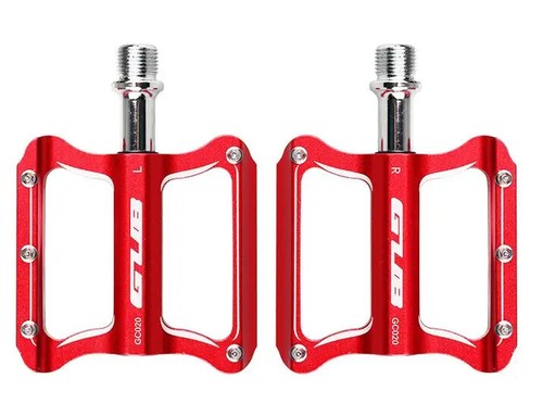 Pedale bici alluminio flat platform pedali cromo asse 9/16" mtb bici corsa BMXDU - Foto 7 di 14