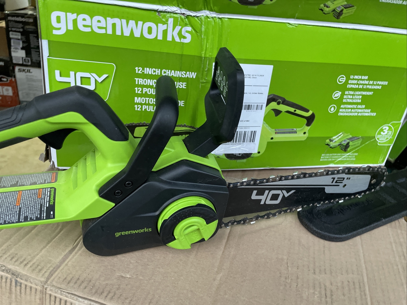 GreenWorks 20292 12 inch 40V Cordless Chainsaw Tool Only 841821011246