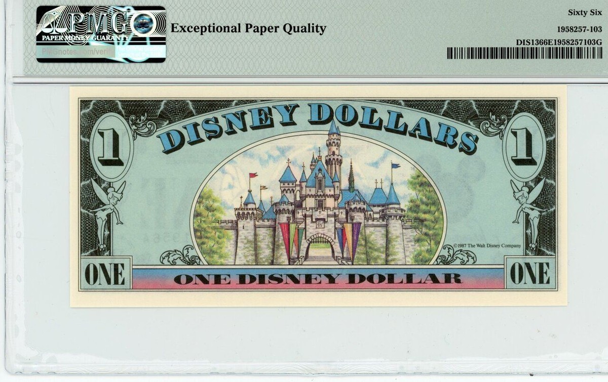 3枚セット　Disney Dollars ディズニードル Disney Dollars, 25th anniversary frame, 3 Bill Set, w