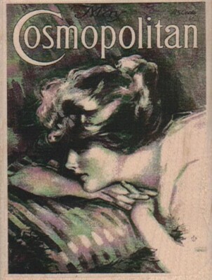Cosmopolitan 2 3/4 x 3 1/2'' Rubber Stamp, Vintage Ad Stamp, Mixed Media