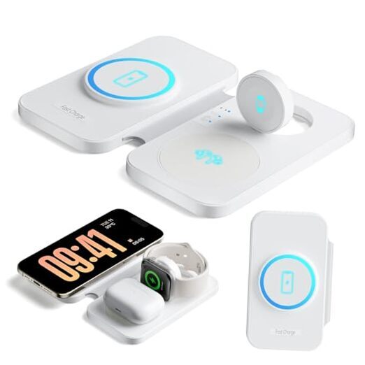 3 в 1 беспроводная зарядная станция для Apple для iPhone15/14/13/12 белый