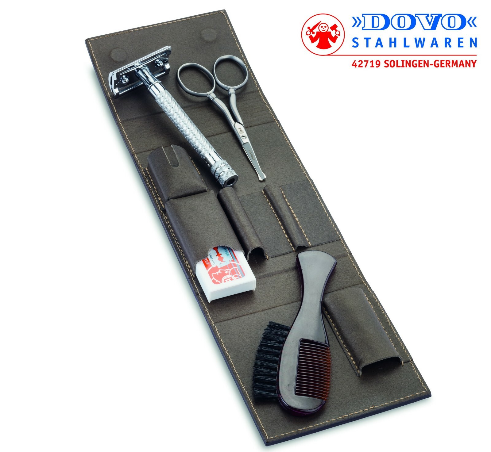Dovo Razor & Facial Hair Grooming Set with Merkur 23C Safety Razor #575056