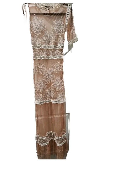 For Love & Lemons desert nights maxi dress S small mesh embroidered white  NWT | eBay
