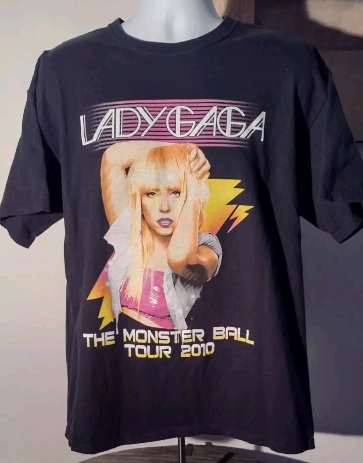 LADY GAGA 2010 the Monster Ball Concert tour shirt XL 2 sided