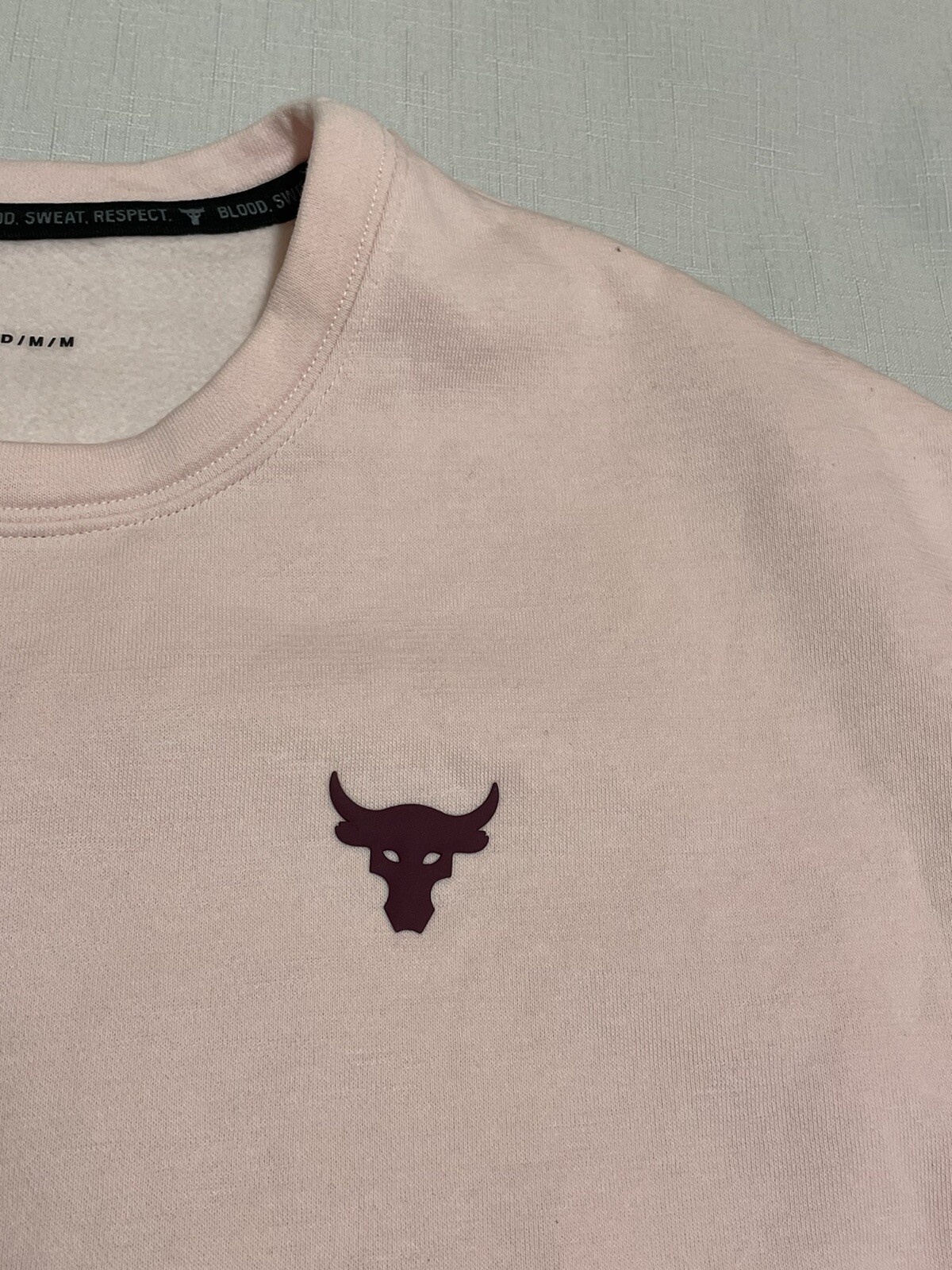 Under Armour Project Rock Sweatshirt Charged Cotton Pink Womens Sz Medium  thumbnail 3