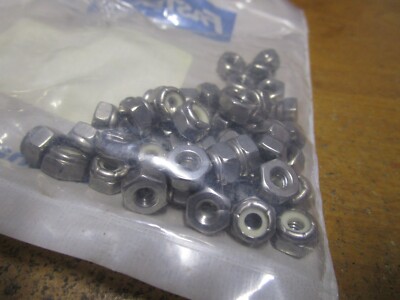 #10-24 Grade 18-8 NM Stainless Steel Nylon Insert Lock Nut QTY 50