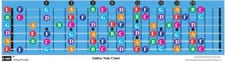 Color Coded Guitar Fretboard Note Chart, Learn to Play Guitar and Music Theory