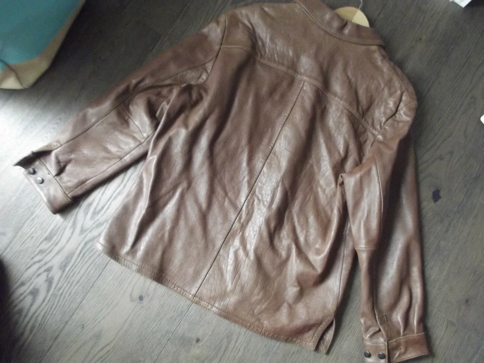 Men's DANIEL CREMIEUX COLLECTION GENUINE LAMBSKIN LEATHER JACKET Brown Sz L - Image 3 of 4