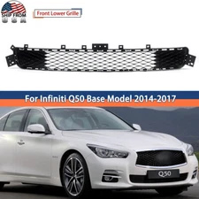 Front Bumper Lower Grille For Infiniti Q50 Base Model 2014-2017 Black Mesh Grill