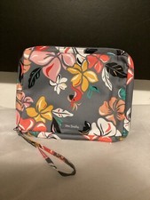 Vera Bradley Lighten Up Wipes Pouch Floral Orange, Gray, Green And Yellow