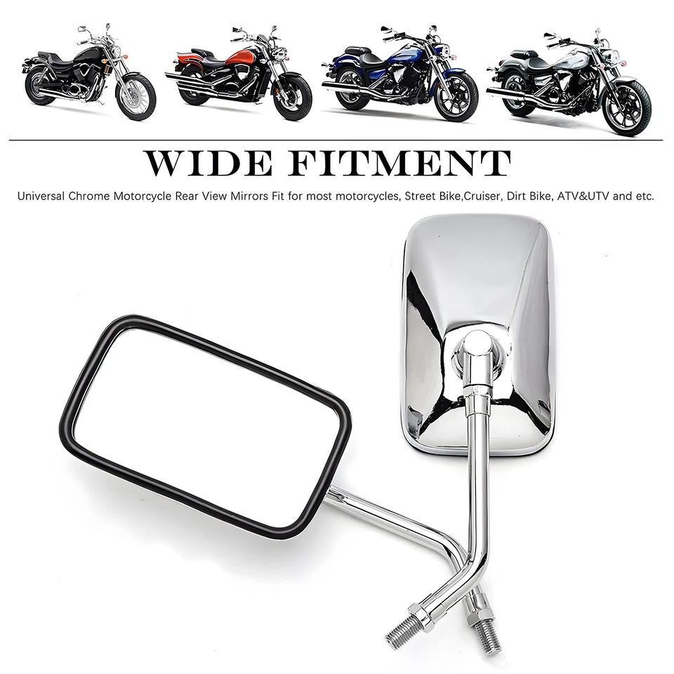 Chrome Motorcycle Side Mirrors For Honda Shadow Vlx 600 VT600C VT600CD VT600CD2 Foto 2 de 4