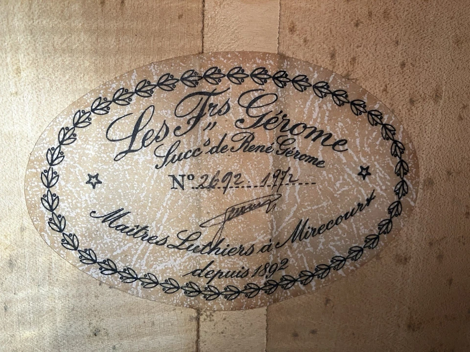 Guitare Classique 1972 Frères Gérôme Mirecourt(88)Luthier Manouche Nacre Écaille - Photo 3/4