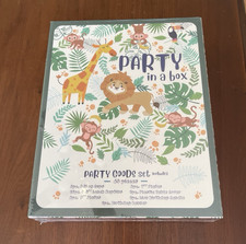 Party In A Box Jungle Theme Birthday Lion, Monkey Giraffe Complete 43 Pc. NIB