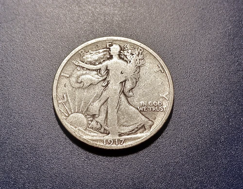 Fine 1917-D Rev.  Walking Liberty Half Dollar