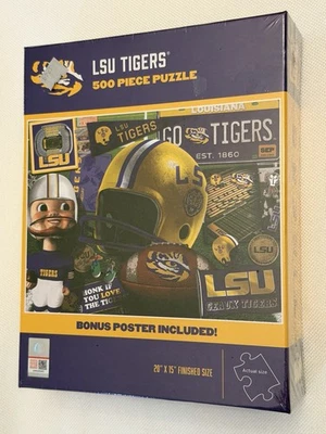 LSU Tigers Retro Bobblehead 500 Piece Jigsaw Puzzle NCAA College - Image 1 of 4