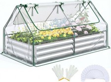 Galvanized Steel Raised Garden Bed with Cover