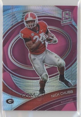 2022 Panini Chronicles Draft Picks Spectra Neon Pink Prizm 48/75 Nick Chubb rp9
