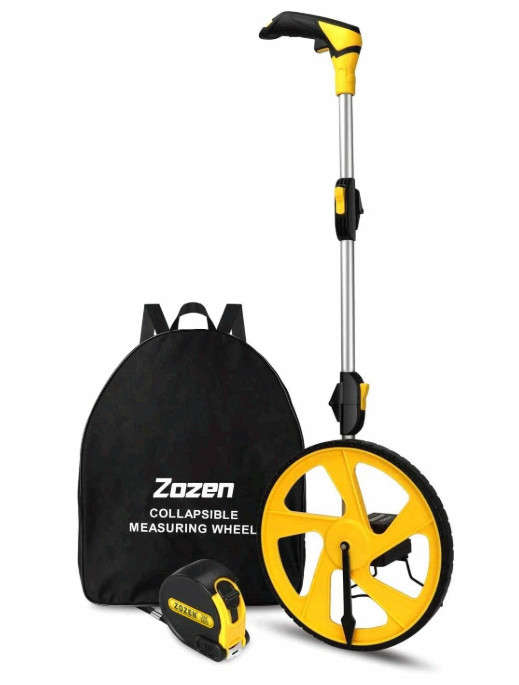 Measuring Wheel ft/in, Foldable, Reset Button, Kickstand, Bag, 0–9,999 ft
