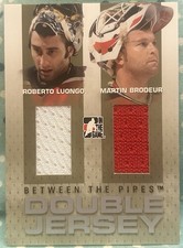 LUONGO BRODEUR 2006-07 In The Game Between Pipes Double Game-Used Jersey Relics