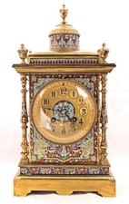 FINEST ANTIQUE FRENCH CHAMPLEVE MANTEL CLOCK JAPY A1 QUALITY, ISLAMIC STYLE 14