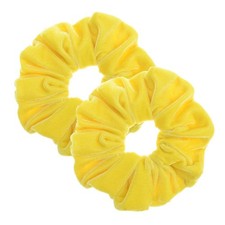 2 Pcs Yellow Color Large Size Scrunchies for Pack of 2 , 2