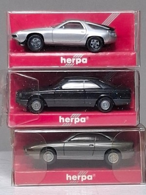 HERPA H0 SET 3 OBERKLASSE COUPES BMW 850 i+MERCEDES-BENZ 560 SEC+PORSCHE 928