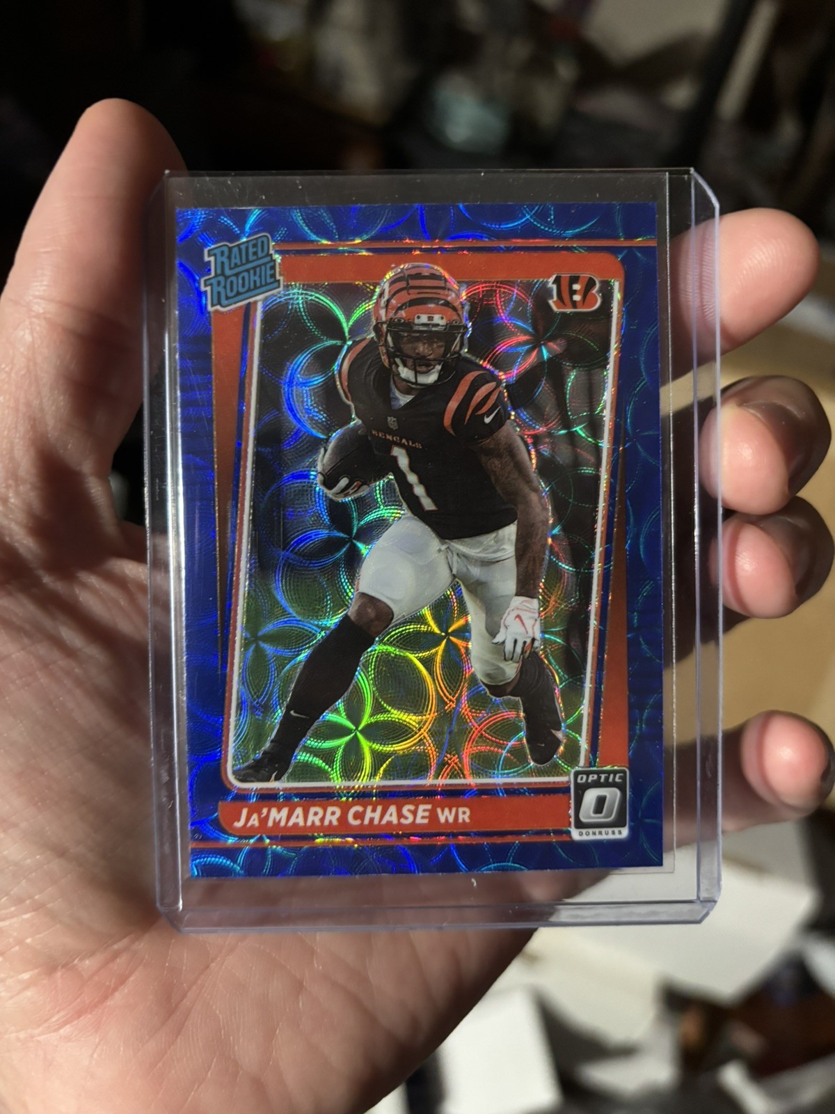 2021 Donruss Optic Jamarr Chase Blue Scope Prizm Rated Rookie RC #207 Bengals
